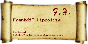 Frankó Hippolita névjegykártya